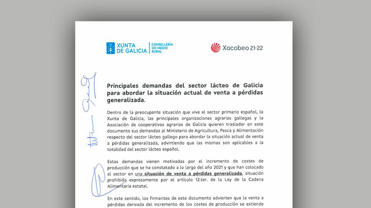 Galicia demanda ao Goberno central que actúe de inmediato en favor da viabilidade do sector lácteo