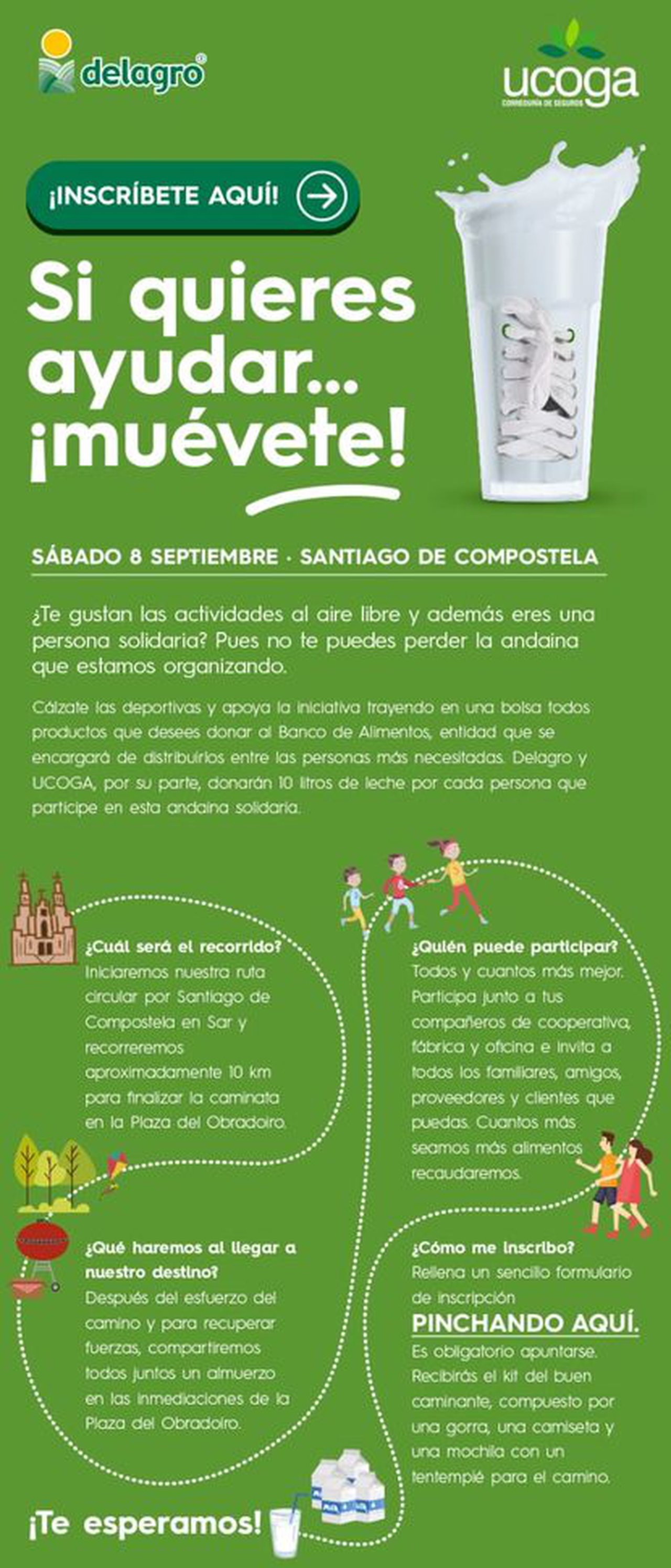 Ucoga e Delagro organizan unha ruta solidaria en Santiago de Compostela