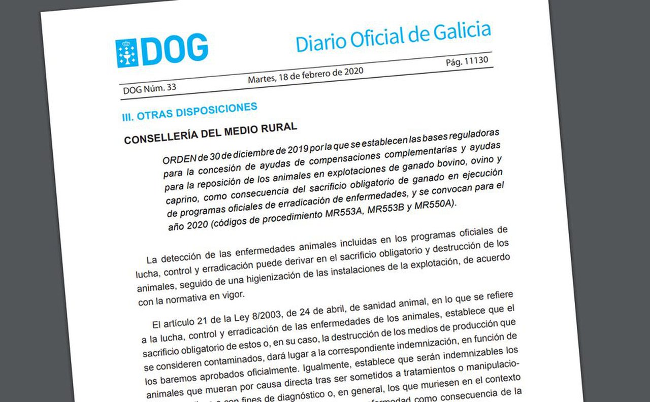 Convocadas las ayudas para compensaciones por inactividad y para reposición de ganado