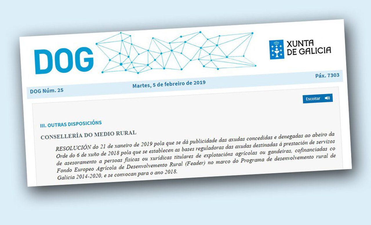 Publicadas as axudas para entidades asesoras de gandeiros e agricultores galegos