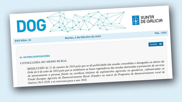 Publicadas as axudas para entidades asesoras de gandeiros e agricultores galegos