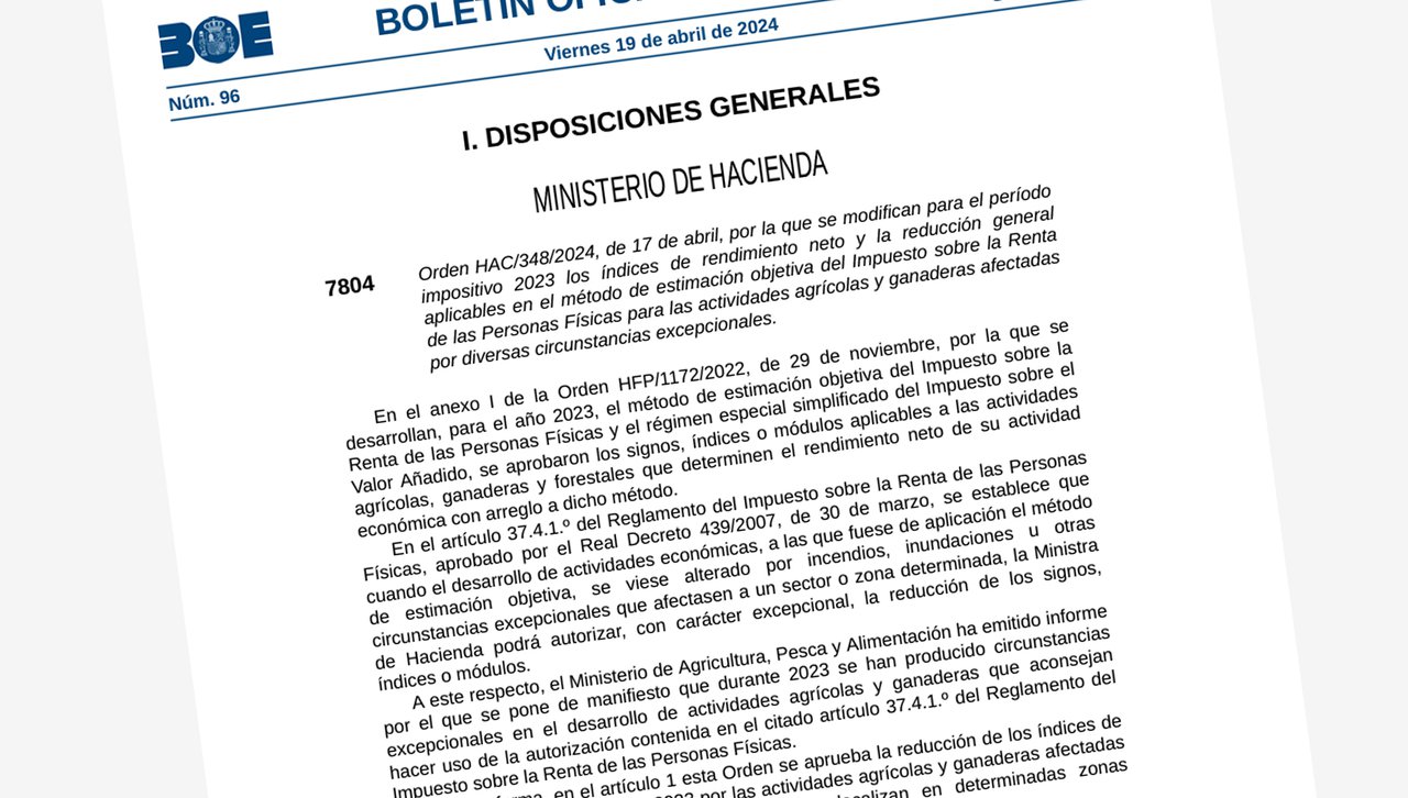 Rebaixa xeral do IRPF do 15 % para 800.000 agricultores e gandeiros