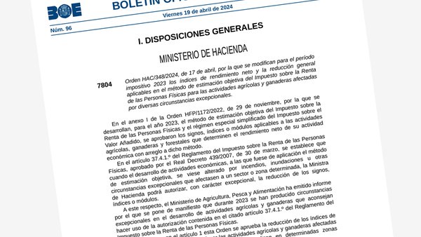 Rebaixa xeral do IRPF do 15 % para 800.000 agricultores e gandeiros