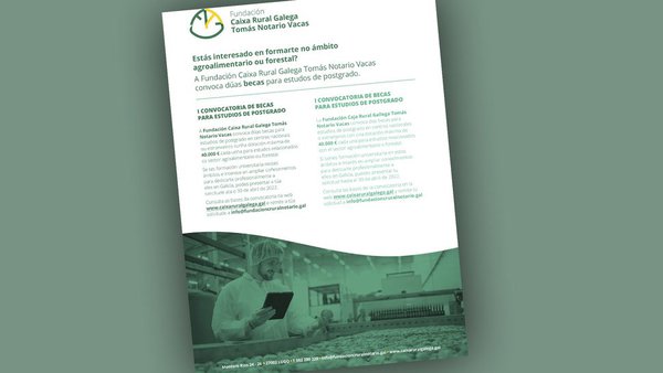 A Fundación Caixa Rural Galega TNV convoca bolsas para estudos de posgrao nos ámbitos agroalimentario e forestal