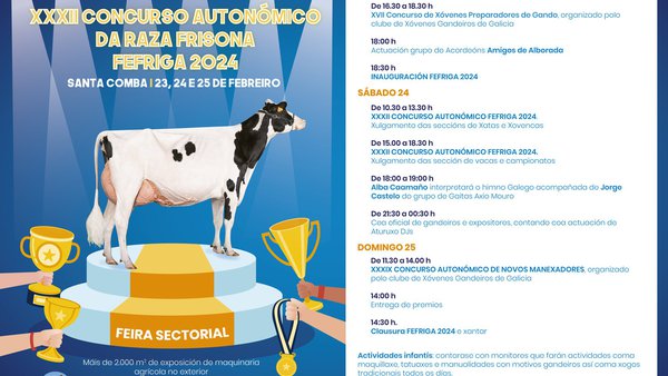 El XXXII Concurso Autonómico de la Raza Frisona Fefriga llega a finales de mes a Santa Comba