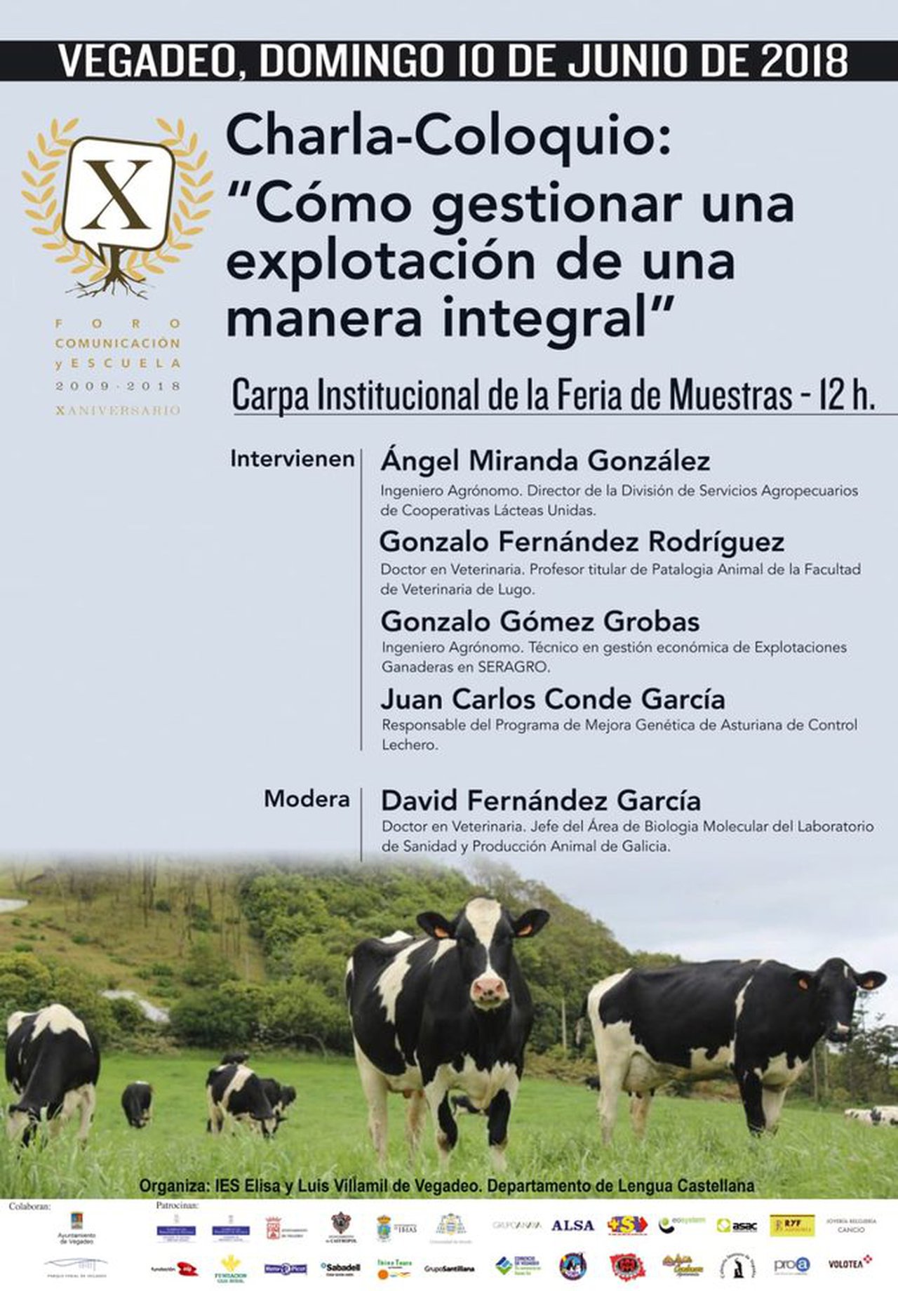 Vegadeo acollerá o coloquio Como xestionar unha explotación de maneira integral