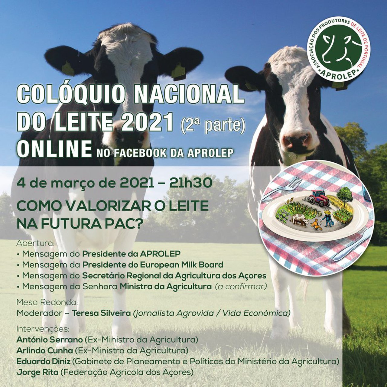 Aprolep celebra este xoves a segunda parte do seu Coloquio Nacional do Leite 2021