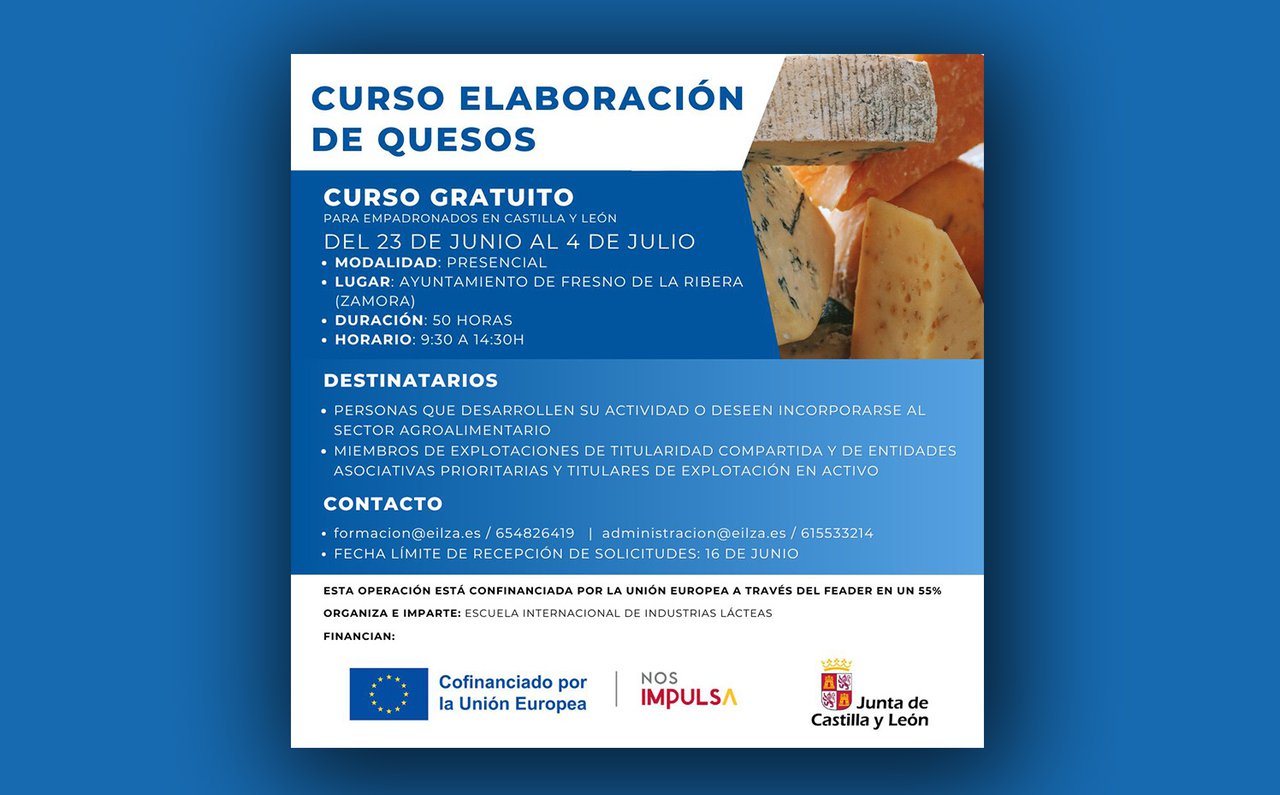Aberto o prazo de inscricións para un curso de elaboración de queixos da Eilza