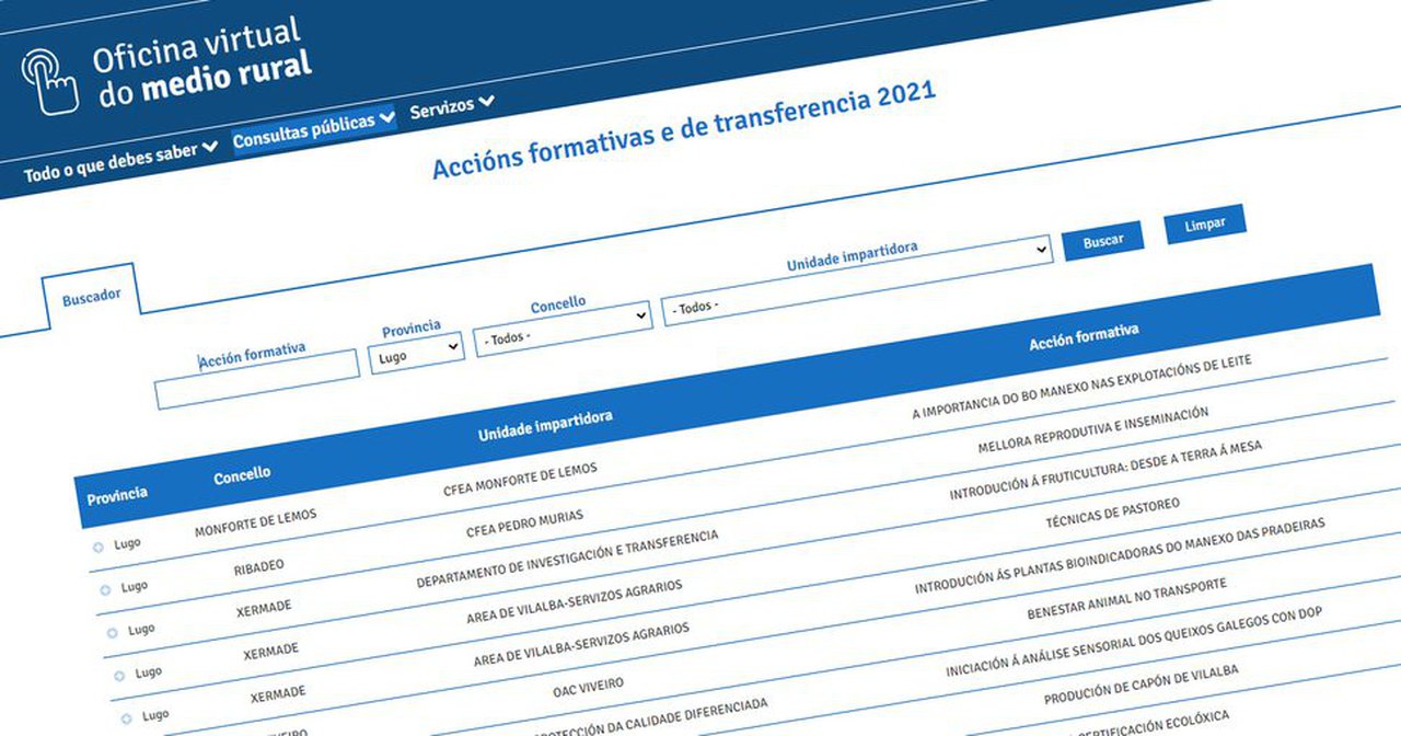 A Agacal organiza cursos formativos en Ribadeo e Monforte a semana que vén