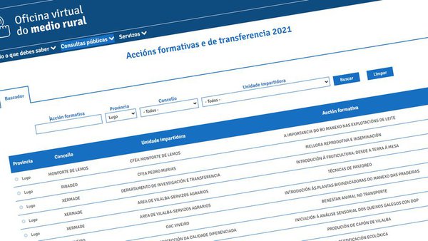 A Agacal organiza cursos formativos en Ribadeo e Monforte a semana que vén