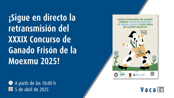 Vaca Pinta emite en directo este sábado o Concurso de Gando Frisón da Moexmu 2025