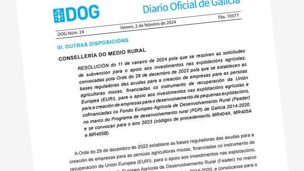 Publicada a resolución de axudas para a mellora de ganderías e a incorporación de mozos