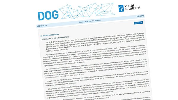Convocadas axudas por valor de 38,8 millóns de euros para a incorporación de mozos, para plans de mellora e para pequenas explotacións en Galicia