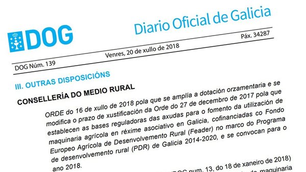 Ampliado en un 61 % el presupuesto de las ayudas para la utilización de maquinaria agrícola común