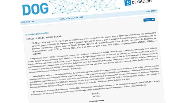 Convocadas ayudas para planes de mejora, incorporación de jóvenes y apoyo a pequeñas explotaciones