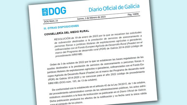 40 entidades recibirán axudas para asesorar ás explotacións gandeiras e agrícolas galegas