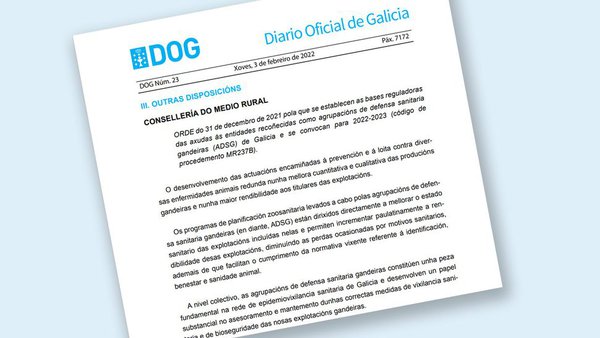 A Xunta convoca as axudas para as agrupacións de defensa sanitaria gandeiras