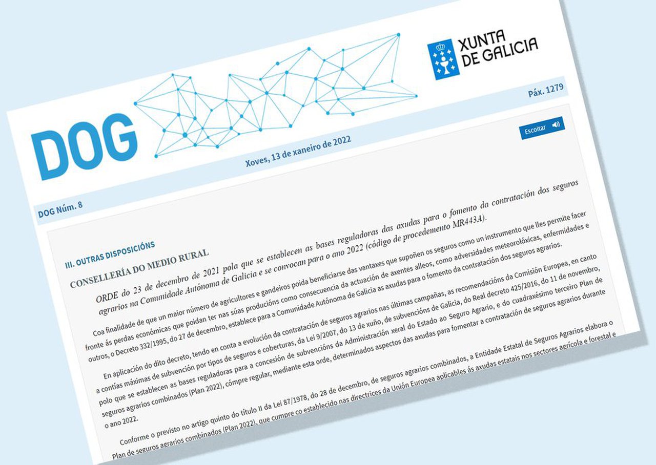 A Xunta incrementa preto dun 17 % as axudas para fomentar a contratación de seguros agrarios