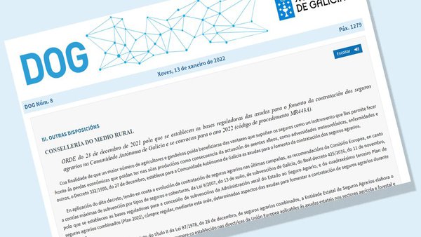 A Xunta incrementa preto dun 17 % as axudas para fomentar a contratación de seguros agrarios