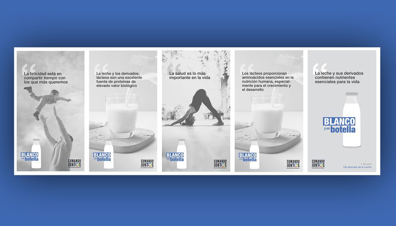 Blanco y en botella, a nova campaña de Elanco para promover os beneficios do leite e dos seus derivados