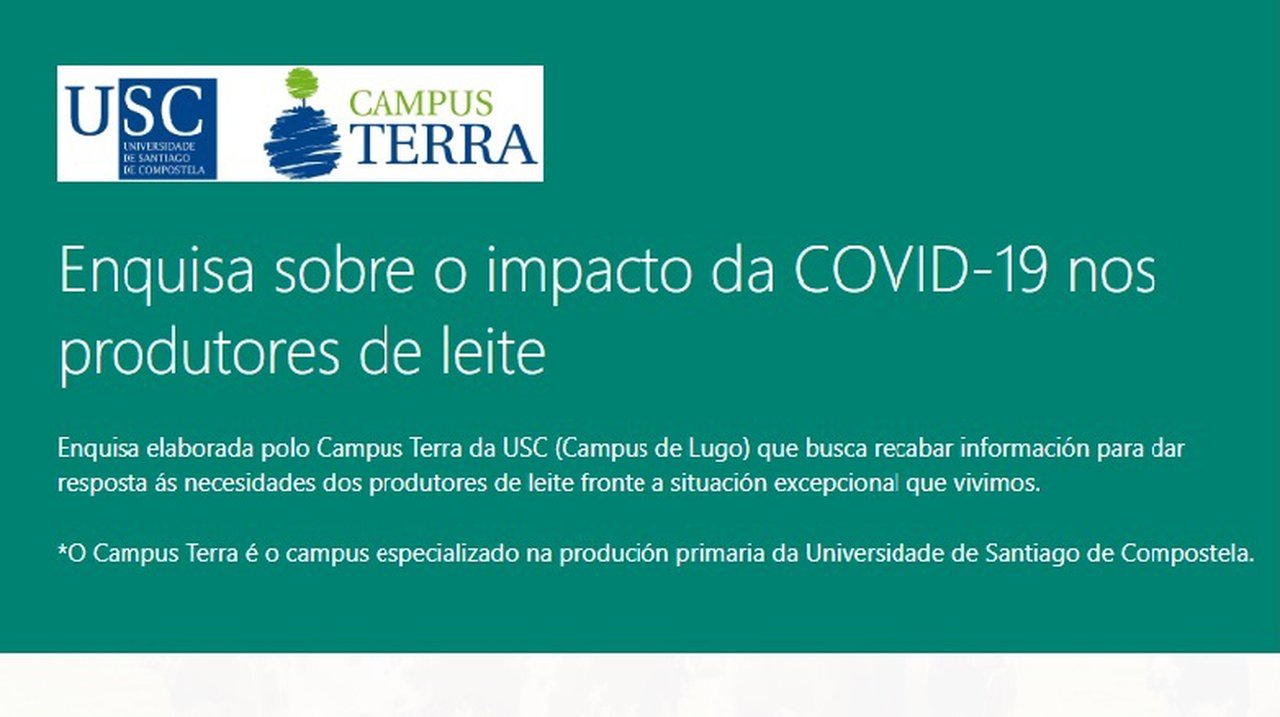 Enquisa do Campus Terra sobre o impacto da Covid-19 nos produtores de leite