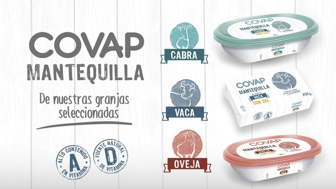 Lácteos COVAP lanza una nueva gama de mantequillas elaboradas con leche de vaca, oveja y cabra