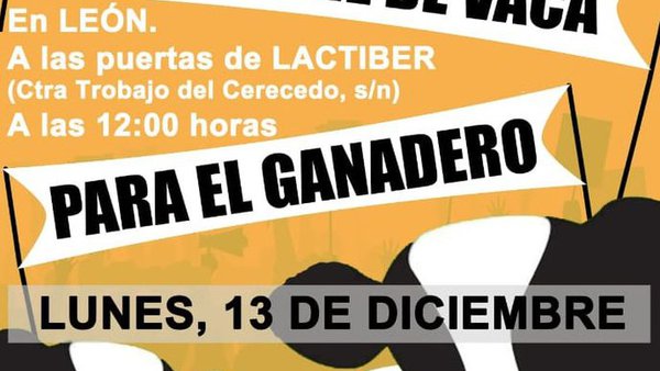 O sector lácteo leonés maniféstase o luns 13