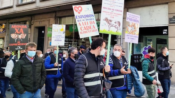 Imaxe da protesta convocada por Agromuralla en Lugo
