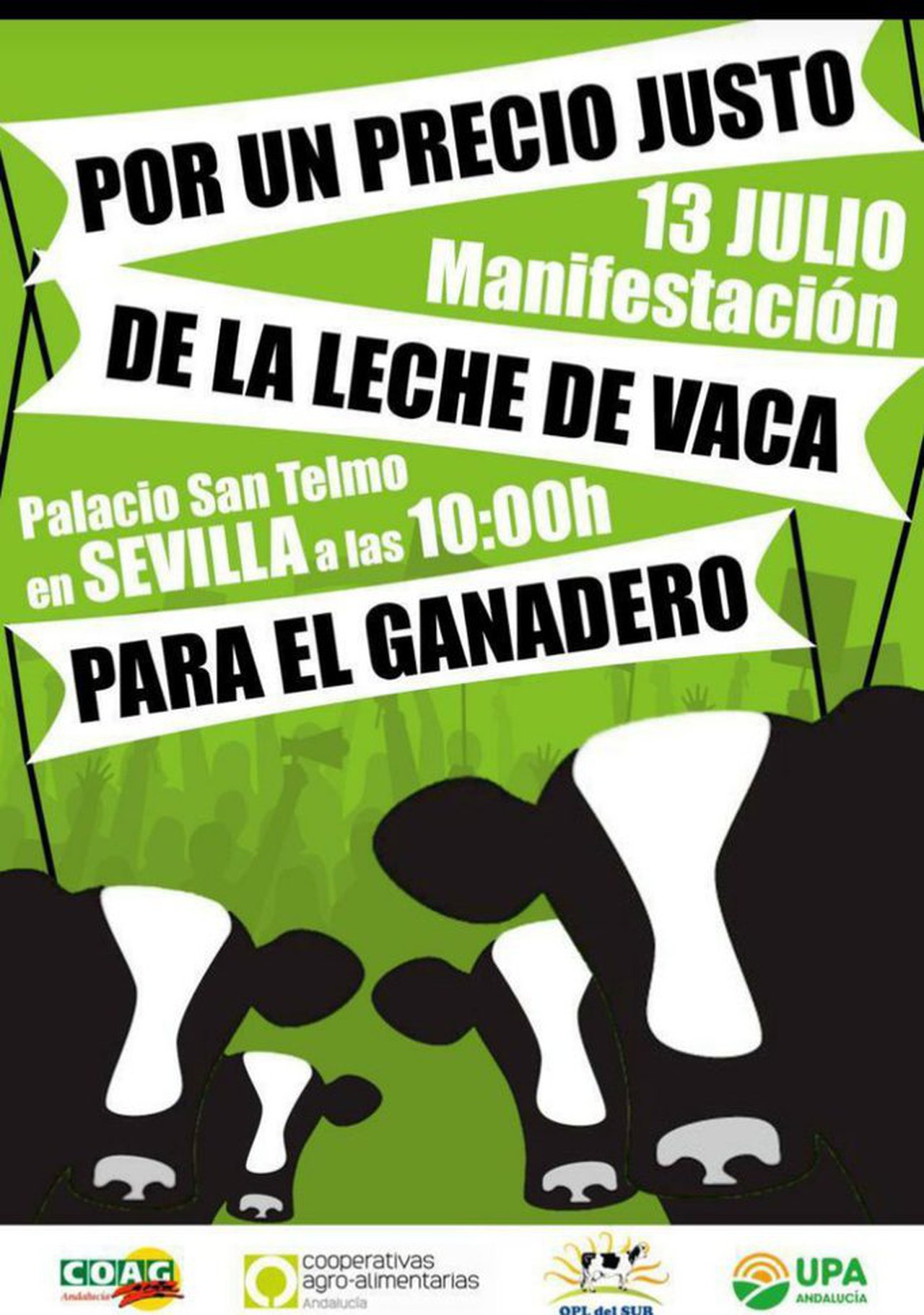 O sector leiteiro andaluz maniféstase mañá por un prezo xusto do leite
