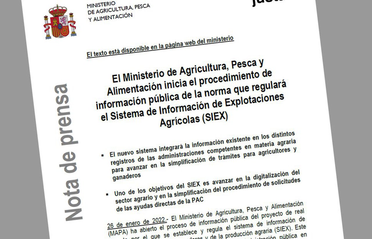 O MAPA inicia o procedemento de información pública da norma que regulará o Sistema de Información de Explotacións Agrícolas