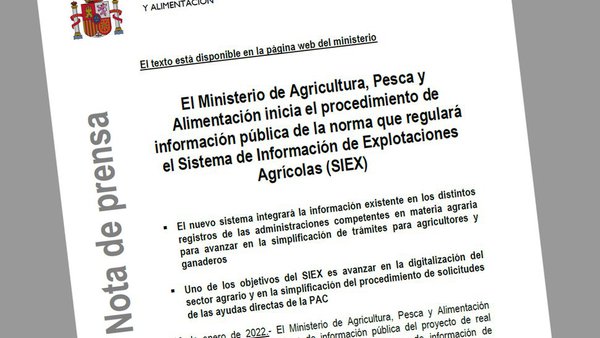 O MAPA inicia o procedemento de información pública da norma que regulará o Sistema de Información de Explotacións Agrícolas