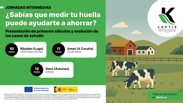 Xornadas LakTis en Ribadeo, Ames e Siero sobre descarbonización do sector lácteo