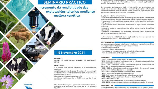 O CIAM organiza un curso para incrementar a rendibilidade das explotacións leiteiras