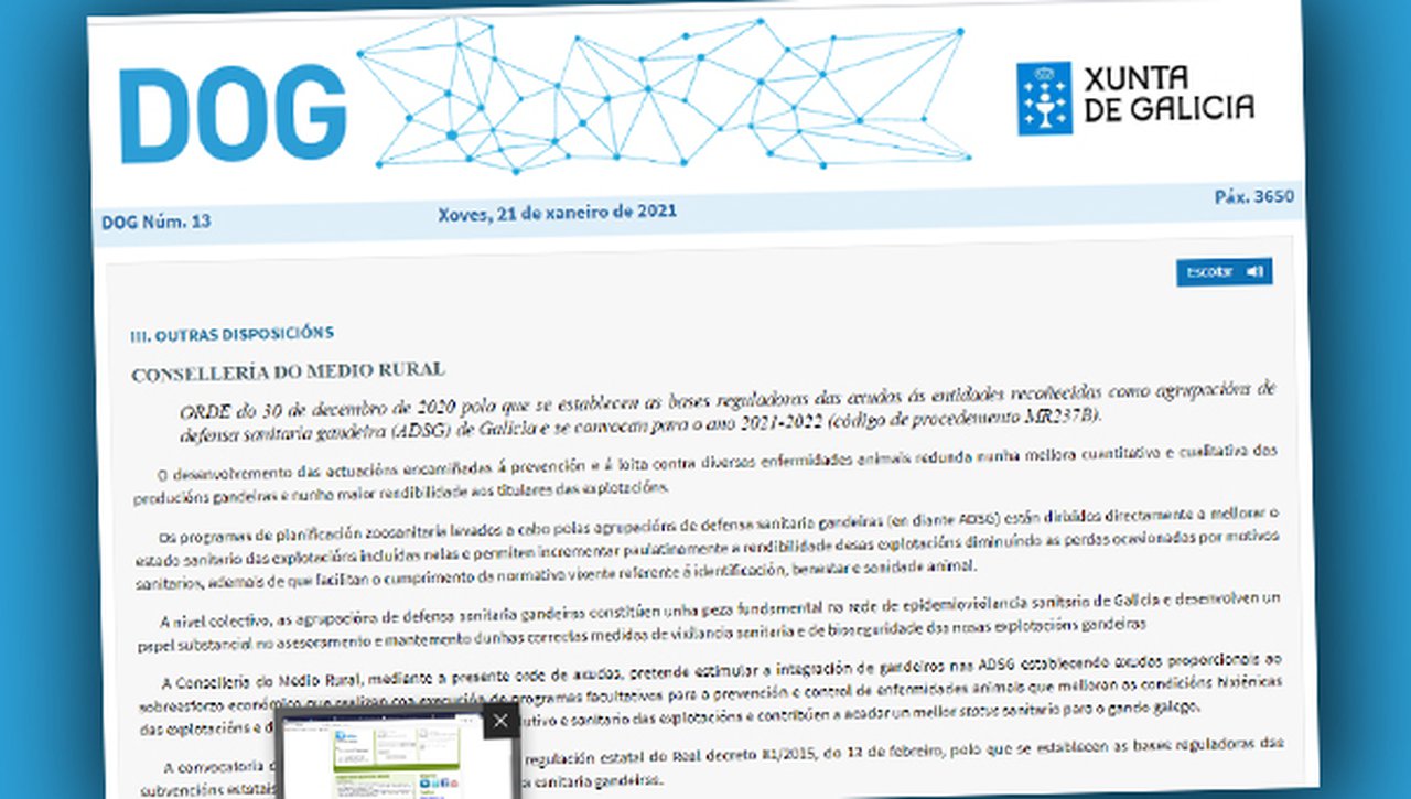 Convocadas as axudas ás ADSG de Galicia para o periodo 2021-2022