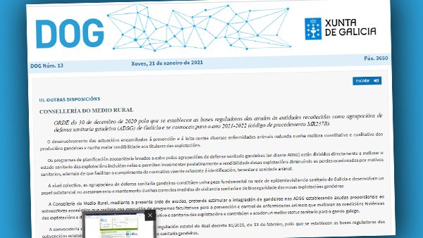 Convocadas as axudas ás ADSG de Galicia para o periodo 2021-2022