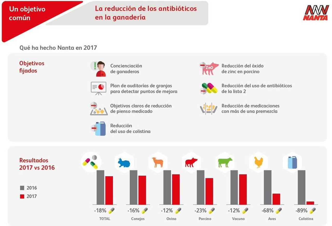 Nanta diminúe un 18 % o uso de antimicrobianos no penso
