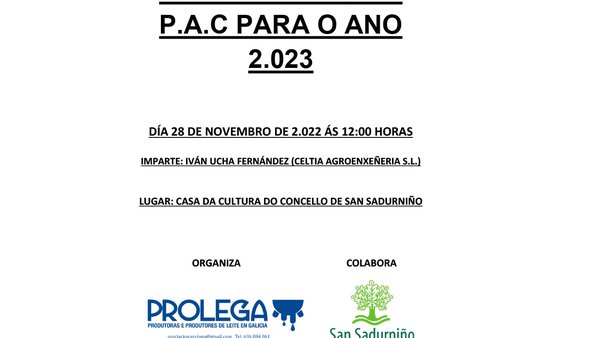 Prolega organiza unha xornada sobre a PAC