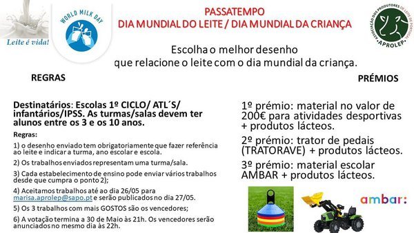 Aprolep organiza un pasatempo para celebrar o Día do Leite