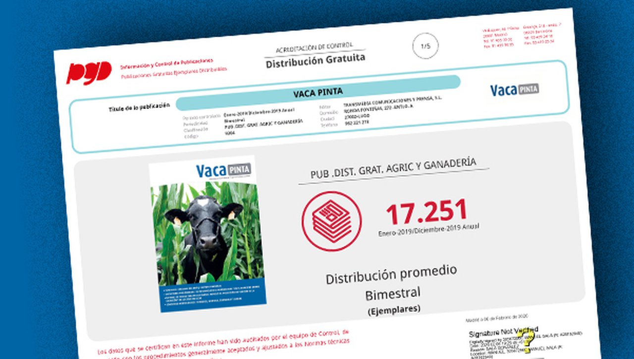 Vaca Pinta publica su segunda certificación anual de tirada