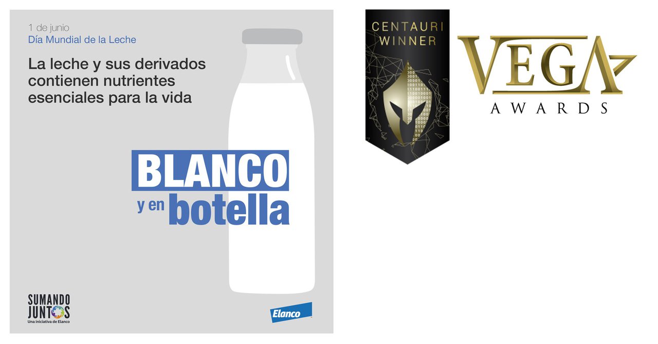Elanco, premiada por su campaña “Blanco y en botella”, presentada el Día Mundial de la Leche