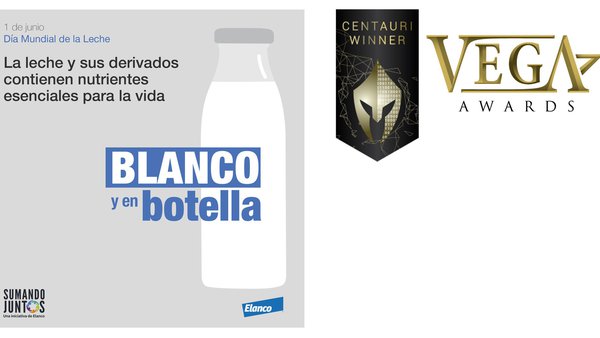 Elanco, premiada pola súa campaña “Branco e en botella”, presentada no Día Mundial do Leite