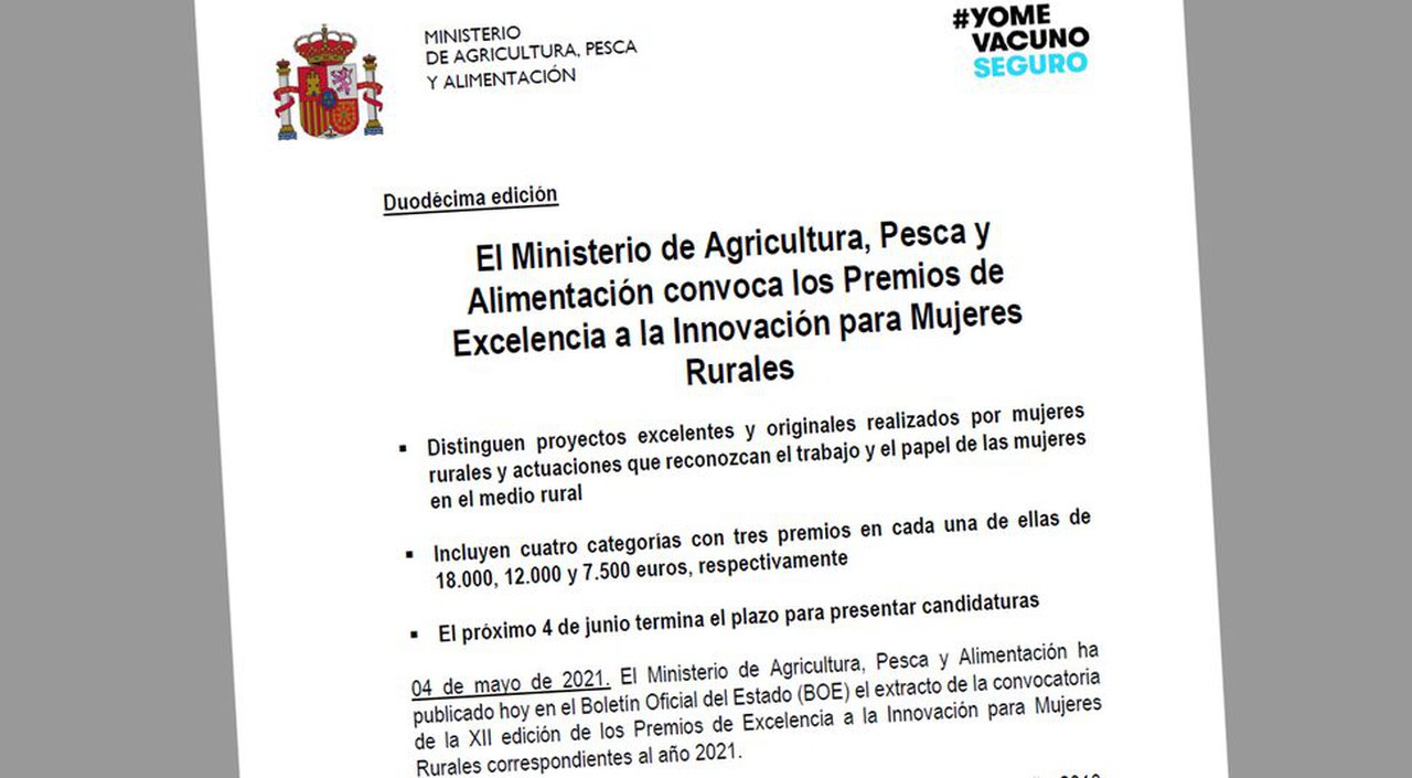 Convocados os Premios de Excelencia á Innovación para Mulleres Rurais do MAPA