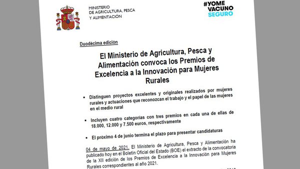Convocados os Premios de Excelencia á Innovación para Mulleres Rurais do MAPA
