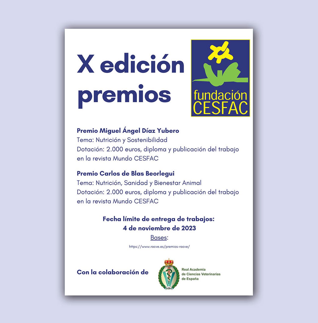 Os premios da Fundación Cesfac de investigación en nutrición animal celebran a súa décima edición