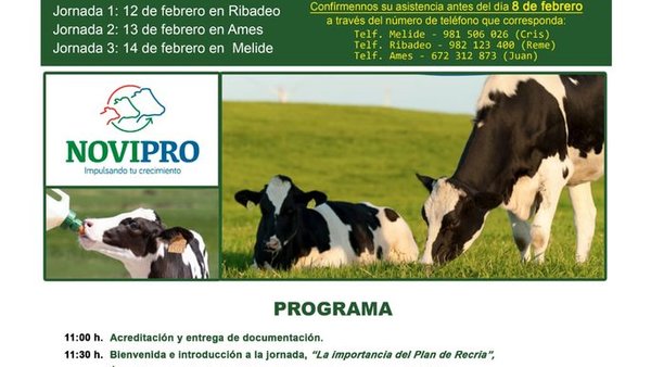 Clun organiza un ciclo de Xornadas Técnicas sobre Recría de Xovencas