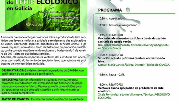 Lugo acogerá una jornada sobre la mejora de la producción de leche ecológica