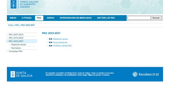 A web do FOGGA conta cun apartado dedicado ao novo período da PAC