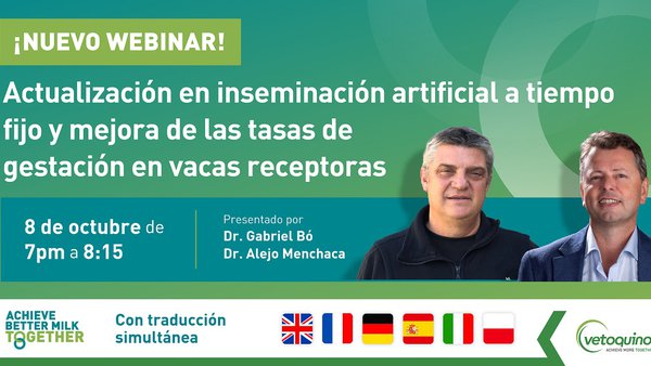 Vetoquinol organiza un webinario sobre actualizaciones en inseminación artificial