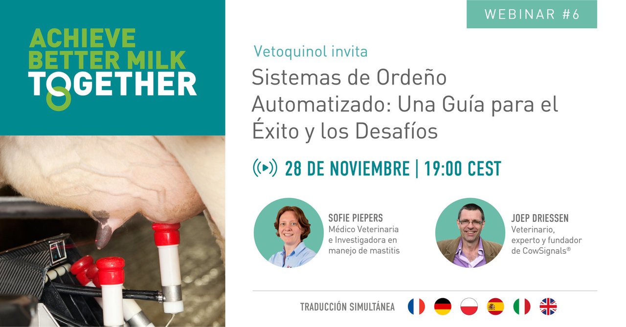 Vetoquinol organiza un webseminar sobre sistemas de muxido automatizado