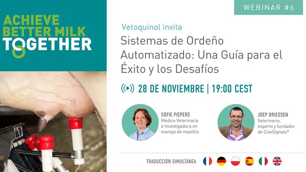 Vetoquinol organiza un webseminar sobre sistemas de ordeño automatizado